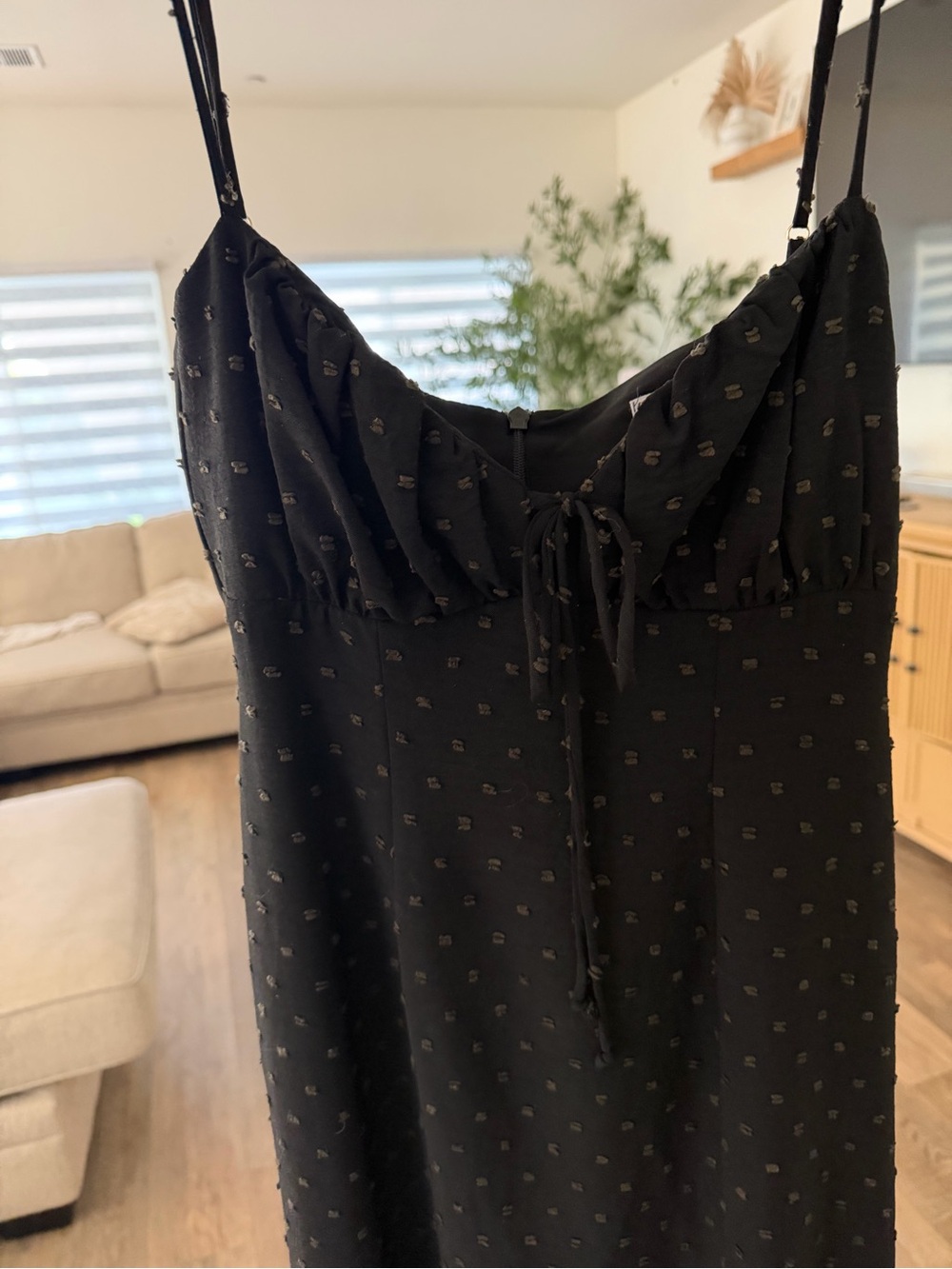 Elegant Black Spaghetti-Strap Dress